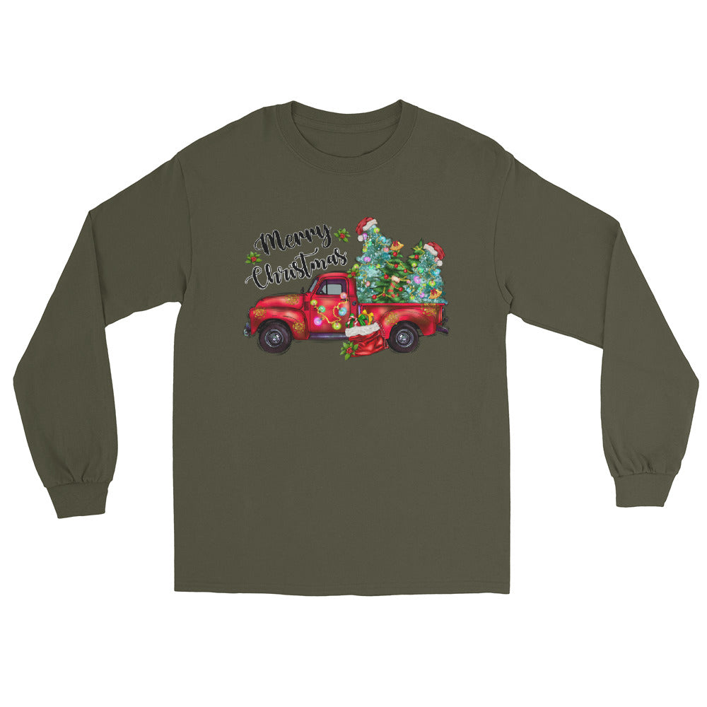 Red Truck Christmas Long Sleeve Shirt