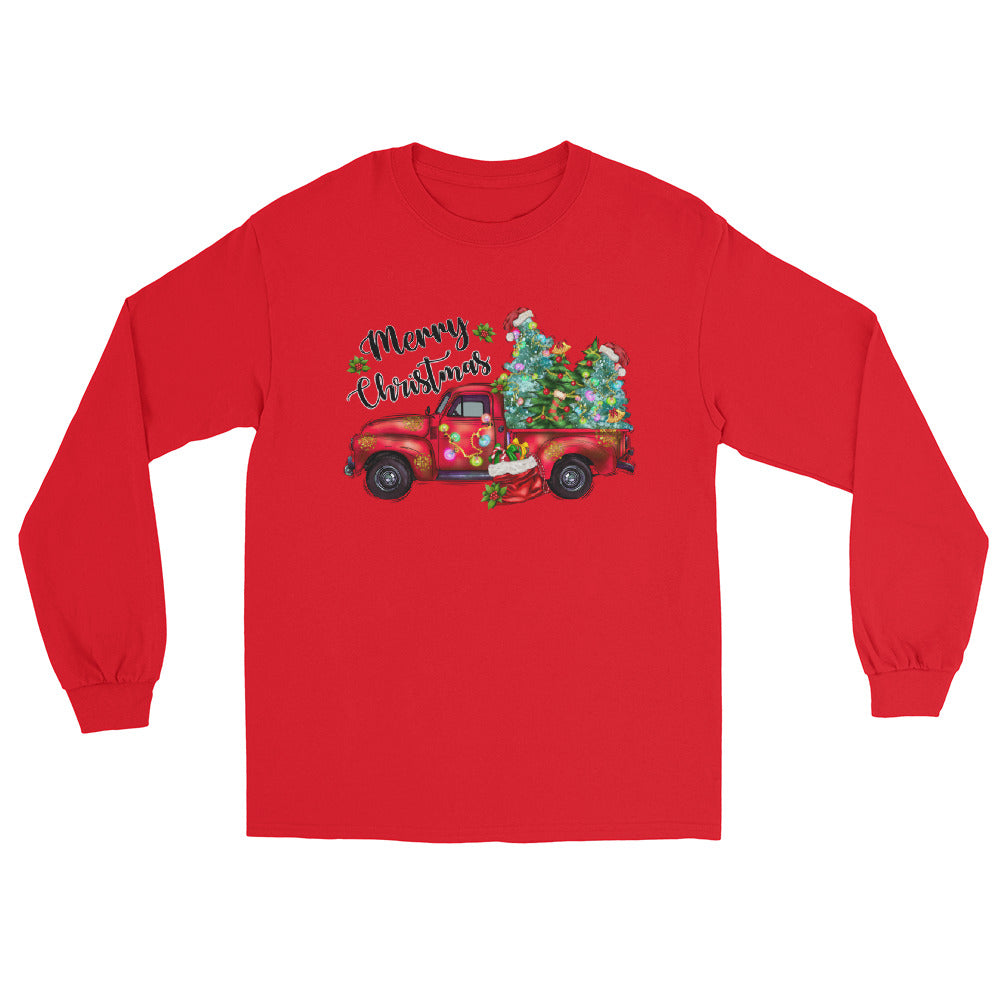 Red Truck Christmas Long Sleeve Shirt